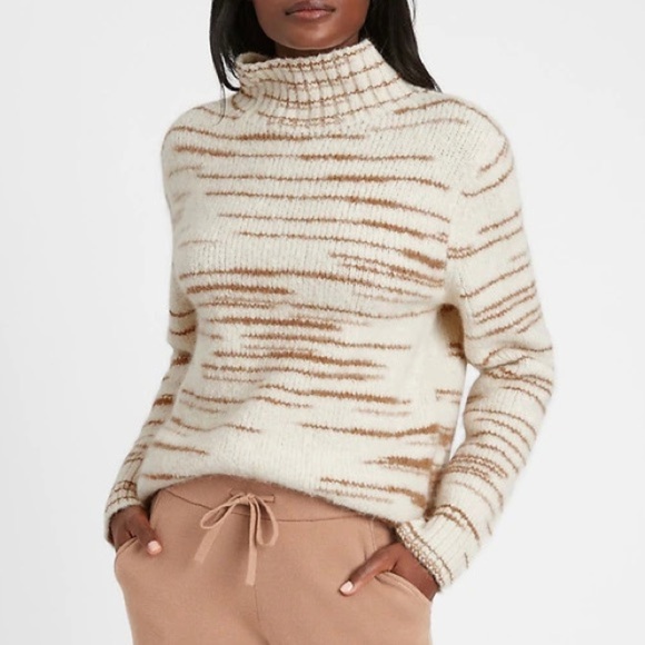 Banana Republic Space Dyed Ribbed Wool Alpaca Blend Sweater Size M - Picture 1 of 6